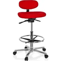 Hjh OFFICE WORK MF - Arbeitsstuhl Arbeitshocker Rot