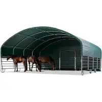TOOLPORT Weidezelt 8x8 m PVC Plane 2300 Newton - für Erduntergrund - vorn offen - grün