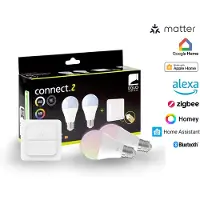 Eglo CONNECT-Z E27 LED A60 Leuchtmittel 2er-Pack – RGB + Einstellbares Weiß, Zigbee, Matter & Thread Kompatibel