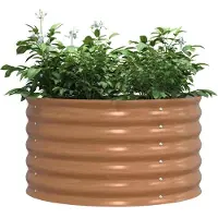vidaXL Hochbeet Braun 80 x 80 x 44 cm Stahl