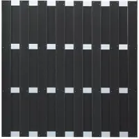 GROEN & JANSSEN Zaun Hauptelement GroJa Merano vormontiert ohne Pfosten Querriegel silber 180 x 180 cm anthrazit