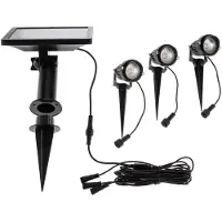 LINDBY LED-Solar-Erdspießleuchte Malida, 3er-Set, schwarz