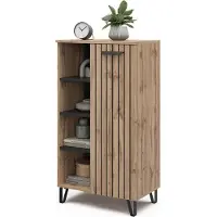 Vicco Kommode Amber Eiche Wotan 35 x 110 cm mit 1 Tür, Model 47682