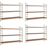 En.casa Modulares Wandregal Strängnäs 4er Set Hellbraun