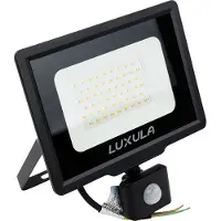 Luxula LED-Fluter mit Bewegungsmelder, EEK: F, 50W, 5000lm, 3000K, schwarz