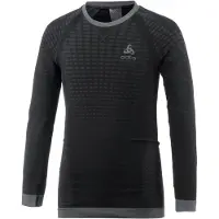 Odlo Funktionsunterhemd L/S Crew Neck Evolution Warm Black Graphite Grey Kinder-Größe 152