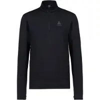 Odlo - Vielseitiges, halb-geschlossenes Fleecepullover - Essential Thermal Mid Layer 1/2 Zip M Black für Herren - Größe S - schwarz
