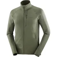 Salomon - Warmes und leichtes technisches Fleece - Sntial Lightwarm FZ M Grape Leaf für Herren - Größe L - Khaki