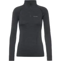 Falke Damen Langarmshirt Wool-Tech Longsleeved Zip Shirt 33310-3000 XS - Black - XS