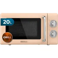 Cecotec 01709, Arbeitsplatte, Grill-Mikrowelle, 20 l, 700 W, Drehregler, Beige, Edelstahl