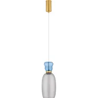 Nova Luce LED Pendelleuchte Pluma in Schwarz-transparent und Blau 9W 914lm