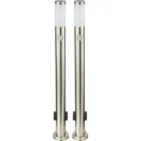Etc-shop 2er Set Außen Stehlampen mit zwei Steckdosen und Bewegungsmelder