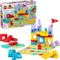 LEGO DUPLO 2in1 Hopsys Burgspiel - Lernspielzeug für Kleinkinder - Inkl. 3 Tierfiguren, Spielburg und Brettspiel mit Spinner - Geschenk zum Geburtstag für Mädchen & Jungen ab 3 Jahren - 10450