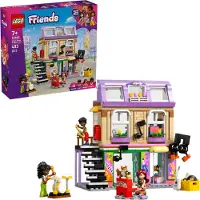 LEGO Friends Musikladen & Wohnung - Kinder Spielzeug - Spielset für Rollenspiele - Konstruktionsspielzeug mit 3 Figuren, Corgi und Zubehör - Geschenk für Mädchen und Jungen ab 7 Jahren - 42653