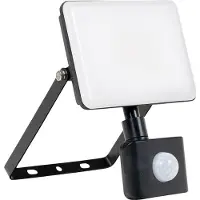 Luxula LED-Fluter mit Bewegungsmelder, EEK: F, 30W, 3000lm, 4000K, IP55, mattschwarz