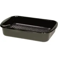 Riess 0433-022 Grillpfanne mit Waffelboden 35 x 23 cm, Schwarzemaille