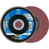 PFERD 1 Stück Lamellenschleifscheibe Körnung 60NK-A Durchmesser 125mm flach für Metalle / Kunststoff Bohrung 22,23mm - 67606125