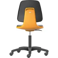 BIMOS LABSIT Labordrehstuhl, o. Armlehne, mit Rollen, Rückenlehnenhöhe 420 mm, Kunstleder, orange
