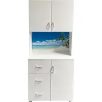 HTI Badschrank Blanca Wellness Motiv Palmen
