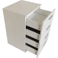 HTI Nachtkommode 4 Schubladen Nina Weiß 2er-Set