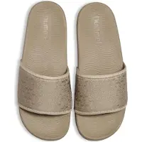 Hummel Comfort Slide JQ Sandale Badeschuhe Badelatsche Badeschlappen Hausschuhe beige/gold 228341-8173, Schuhgröße:46 EU