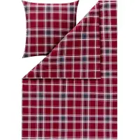 Estella Kuschelflanell Bettwäsche Quirin rot 135x200 cm + 80x80 cm