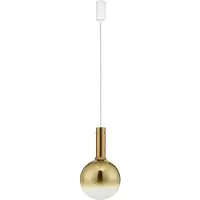 Nova Luce LED Pendelleuchte Nostos dimmbar 6W warmweiss 3000K Gold Weiß Glas Metall Ø25cm 9030541