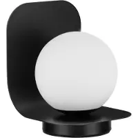 Nova Luce Tischleuchte Kamen in Schwarz E14