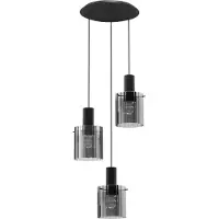 Lyora Design-Pendelleuchte Mirbi 3-flammig schwarz rund
