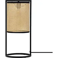 Lyora Tischlampe Erto Schwarz und Rattan