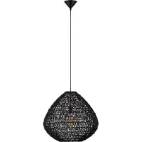 Nova Luce Pendelleuchte Melody E27 Schwarz Rattan Ø50cm 9586518