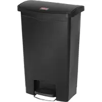 Rubbermaid Tretabfalleimer Slim Jim, Kunststoff, Fassungsvermögen 50 Liter, schwarz