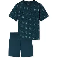 Schiesser Herren Pyjama Comfort EssentialsSchlafanzug, Pyjama Set, Nachtwäsche