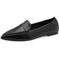 Tamaris Damen Leder Slipper flach weiches Fußbett 1-24237-46, Größe:40 EU, Farbe:Schwarz
