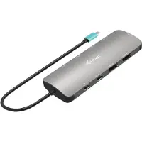 I-Tec USB-C Metal Nano 2x Display Docking Station + Power Delivery 100 W, Kabelgebunden, USB 3.2 Gen 1 (3.1 Gen 1) Type-C, 100 W, 10,100,1000 Mbit/s, Silber, 5 Gbit/s