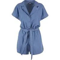 Urban Classics Light Denim Resort Kurzer Overall Mit Kurzen Ärmeln