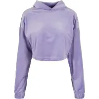 Urban Classics Damen Kurzer Samt Oversized Hoodie Lavendel