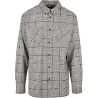Urban Classics Long Oversized Checked Greyish Langarmhemd