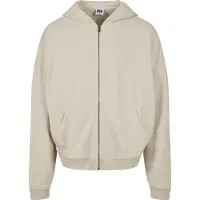 Urban Classics moderner Herren Hoodie Reißverschluss Rippbündchen 300 g/m² mit Baumwolle Beige