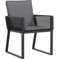vidaXL Garten Essgruppe 9 stk. Schwarz Poly-Rattan