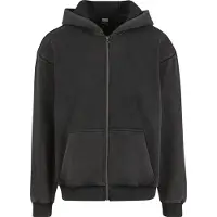 Urban Classics moderner Herren Hoodie Reißverschluss Rippbündchen 330 g/m² mit Baumwolle Grau
