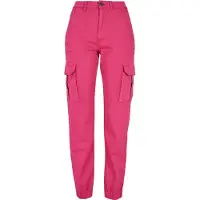 Urban Classics bequeme Damen Jeans Stretch Reißverschluss Taschen mit Baumwolle Pink