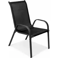 Mojawo Outdoorstuhl Gartenstuhl Stapelstuhl Metall Anthrazit Textilen schwarz