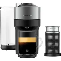 Nespresso VERTUO Pop+ Titan & Aeroccino3 schwarz Vertuo Kaffeemaschine