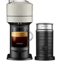 Nespresso VERTUO Next Light Grey & Aeroccino 3 schwarz Vertuo Kaffeemaschine