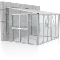 Pergart Vitavia, Anlehn-Gewächshaus "Helena 10200", aluminium, 10,2 m², 3 mm ESG, 10 mm HKP