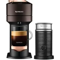Nespresso VERTUO Next Premium Rich Brown + Aeroccino 3 schwarz Vertuo Kaffeemaschine