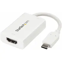 StarTech.com .com USB-C auf HDMI Adapter mit USB Stromversorgung - 4K 60Hz - Weiß, USB Typ-C, HDMI-Ausgang, 3840 x 2160 Pixel