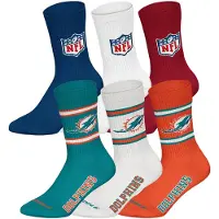 NFL Unisex Socken, 6er Pack - Teams, 6Pack Crew Socks, Football, Logo, Baumwollmischung