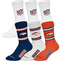 NFL Kurzsocken "Socken 6Pack Crew Socks 6er Pack", Damen, Gr. 39-42, N-Gr, bunt (denver broncos, weiß), Obermaterial: 58% Baumwolle CO. 39% Polyester PES. 3% Elasthan EL., Socken Kurzsocken
